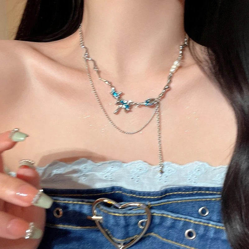 Elegant Double-Layer Pearl Tassel Necklace™