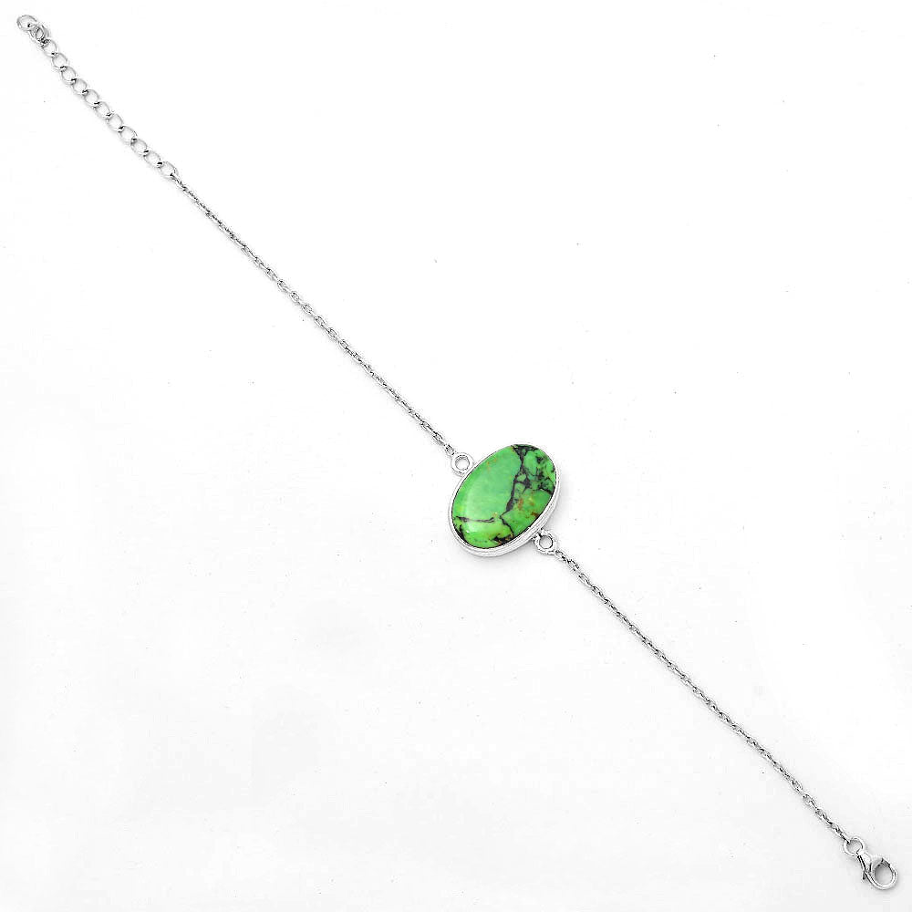 Natural Green Matrix Turquoise Bracelet B-1023 SDB3061